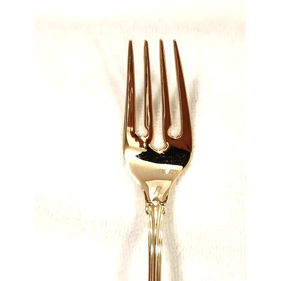 F.B. Rogers Gold DESSERT SALAD FORK Chippendale Gold Electroplate HOLIDAYS - Picture 5 of 9